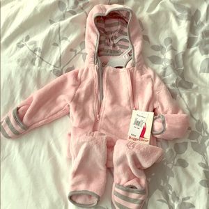 NWT Rugged Bear Pink Baby Bunting in Fleece